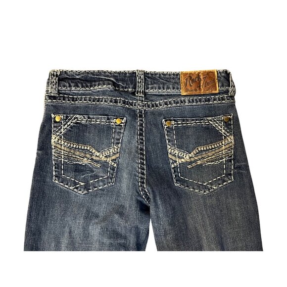 Wrangler Rock 47 Slim Boot Jeans Mens 34x34 Western MRB47MU Dark Wash Denim - Picture 6 of 16